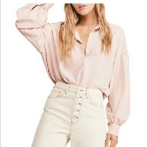 Free People Love Without Tomorrow Blouse - Pink L